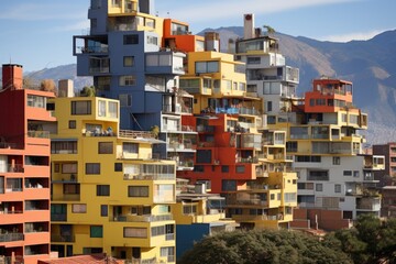 Housing developments in Santiago, Chile, located in South America.