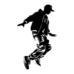 Hip hop dancer silhouette illustration