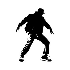 Hip-hop dancer silhouette illustration