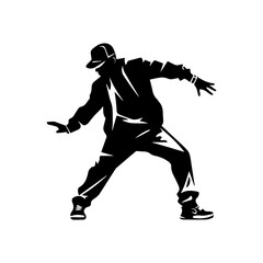 Hip hop dancer silhouette illustration