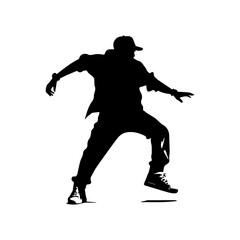Obraz na płótnie Canvas Hip hop dancer silhouette illustration