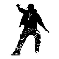 Fototapeta na wymiar Hip hop dancer silhouette illustration