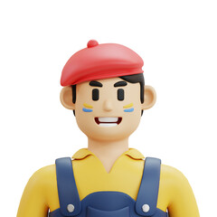 3d rendering Male Artist Character