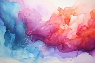 An abstract watercolor painting of the Earth with the ozone layer highlighted in vibrant hues Generative AI