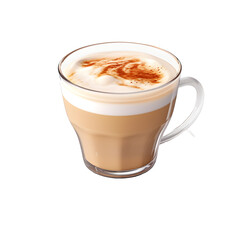 Cup of hot chocolate isolated on white background.