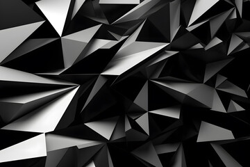 A minimalistic abstract background with intersecting lines and angles in shades of black and white, order and sophistication. Generative AI