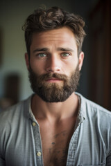 Fototapeta premium Portrait of young man with beard