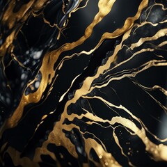 Black & Gold Marbled textured wallpaper, background