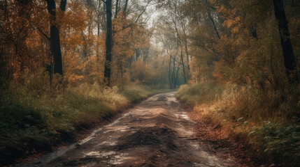 Naklejka premium Road after rain