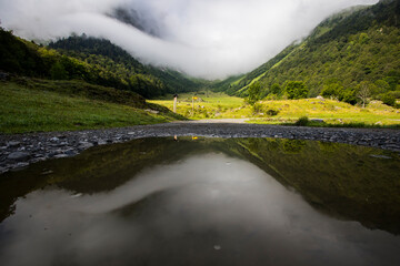 Summer in Uelhs Deth Joeu waterfall, Val D Aran, Spain