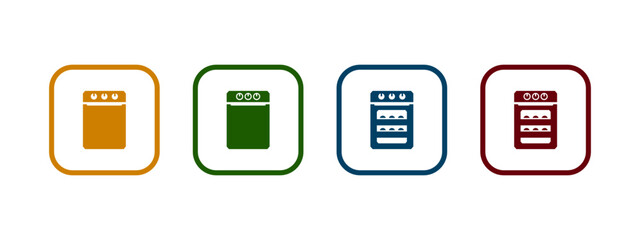 oven icon vector illustration. colorful oven icon concept.