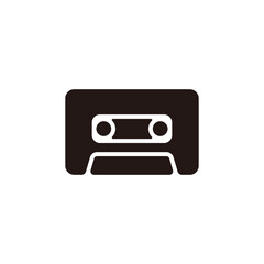 Obraz premium Cassette tape icon.Flat silhouette version.