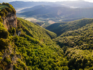 Fototapeta premium Spring landscape in La Vall D En Bas, La Garrotxa, Girona, Spain.