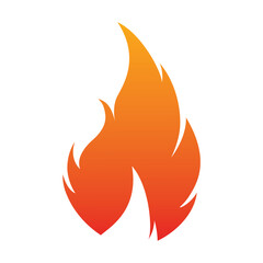 Fire, flame. Fire icon. Red flame icon  on white background. Flat fire. Modern art isolated graphic. Fire sign. Vector Illustration