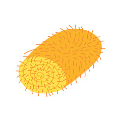 Cartoon fur plaid vector illustration. Hand drawn fur soft blanket clipart