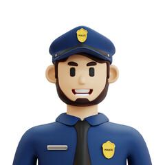 3d rendering Male Police Character