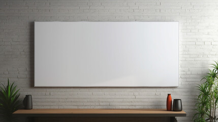白い看板広告バナーのモックアップ - obrazy, fototapety, plakaty