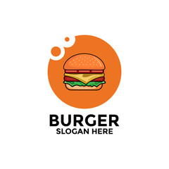 burger logo design vector template, Fast food flat  logo modern minimal design illustration.