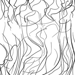 Many thin roots or plants, cracks or tentacles