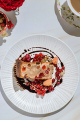 pie with berries on a light background