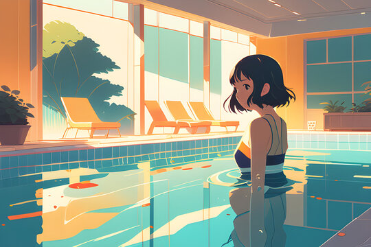 swimming pool. Generative AI
