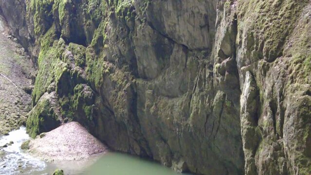 Blansko district, Czech Republic - February 25, 2023: Punkva Caves. Caves Moravian Karst. Stolognites, the underworld.