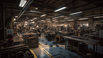 Inside of a weapon manufacturing facility