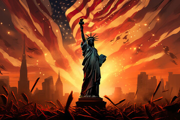 American Revolution concept art Created with Generative AI