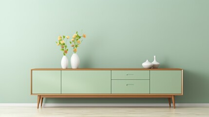 green sofa table on wall