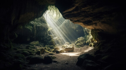 Sunlight in cave
