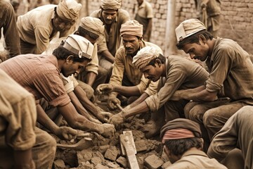 Hard-working people engaged in various tasks