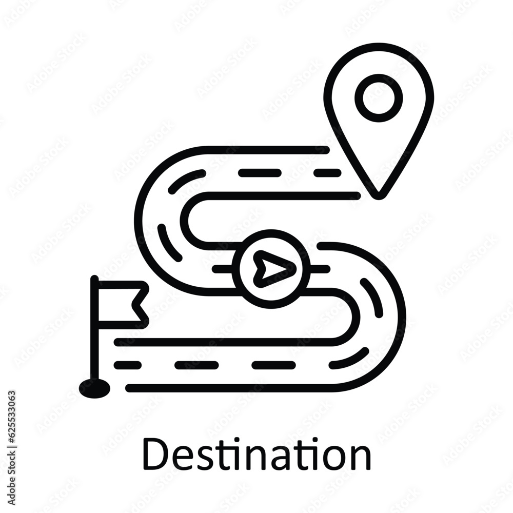 Poster destination outline icon design illustration. map and navigation symbol on white background eps 10 f
