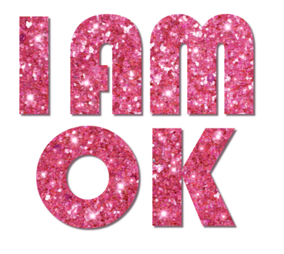magic pink dust glitter. Lettering i'm fine. Trendy glitter print for t-shirt, mug, shopper.