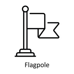Flagpole Outline Icon Design illustration. Map and Navigation Symbol on White background EPS 10 File