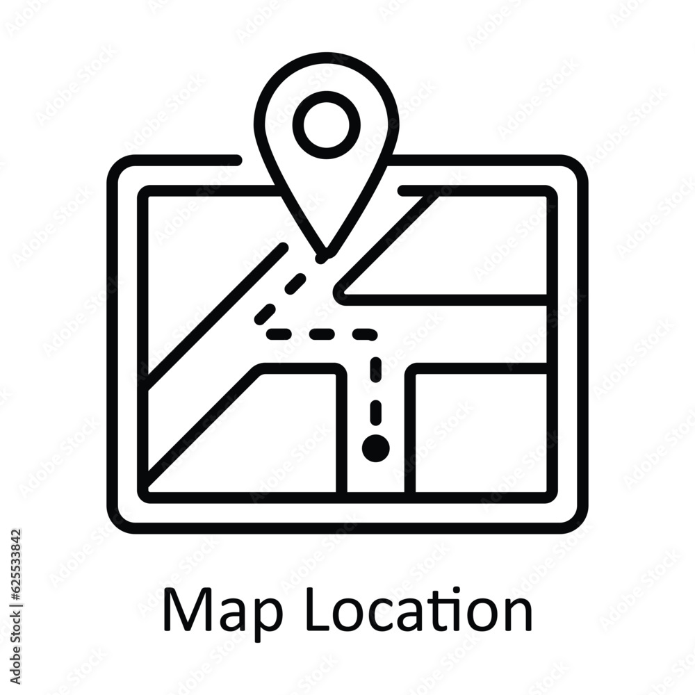 Poster map location outline icon design illustration. map and navigation symbol on white background eps 10 