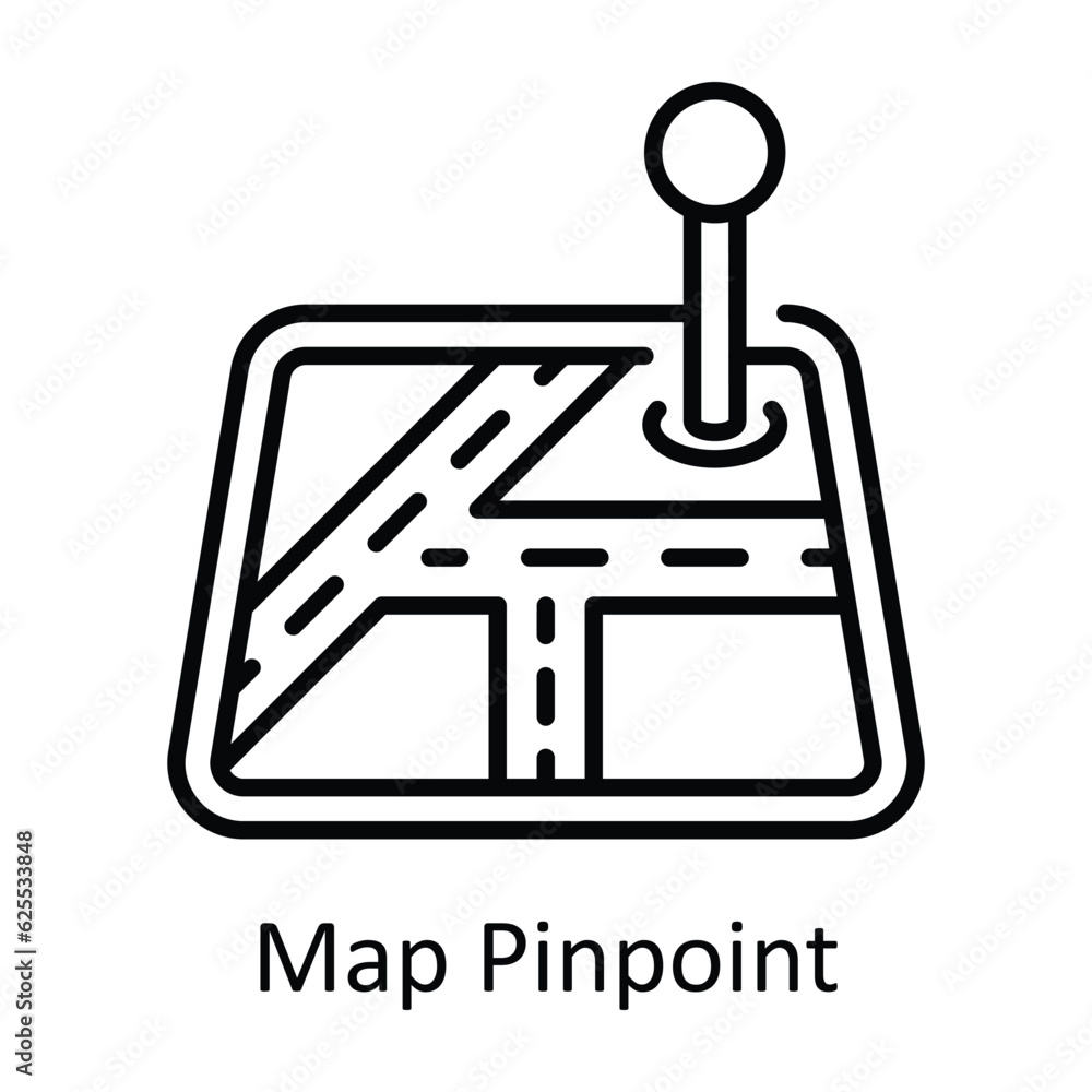 Poster map pinpoint outline icon design illustration. map and navigation symbol on white background eps 10 