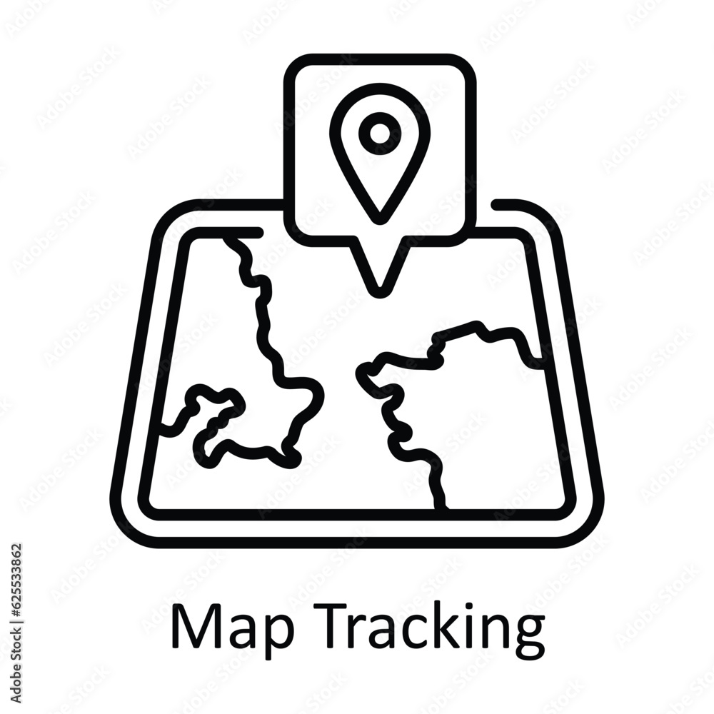 Aufkleber map tracking outline icon design illustration. map and navigation symbol on white background eps 10 