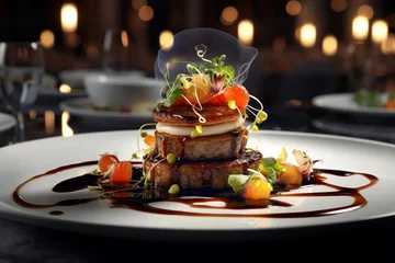 Fotobehang Photography of gourmet dishes in renowned restaurants, Generative AI © Nino38