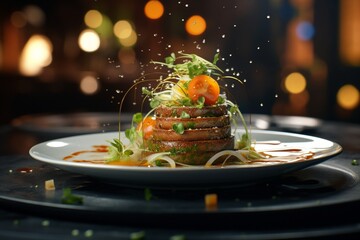 Photography of gourmet dishes in renowned restaurants, Generative AI