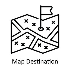 Map Destination Outline Icon Design illustration. Map and Navigation Symbol on White background EPS 10 File