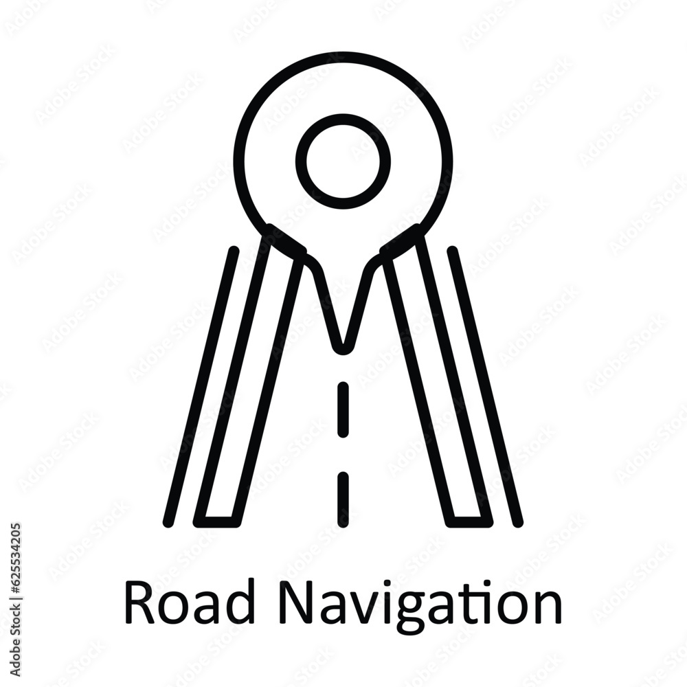 Poster road navigation outline icon design illustration. map and navigation symbol on white background eps 
