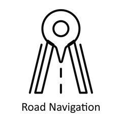 Road Navigation Outline Icon Design illustration. Map and Navigation Symbol on White background EPS 10 File