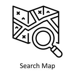 Search Map Outline Icon Design illustration. Map and Navigation Symbol on White background EPS 10 File