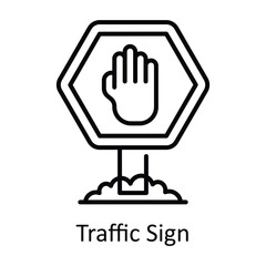 Traffic Sign Outline Icon Design illustration. Map and Navigation Symbol on White background EPS 10 File