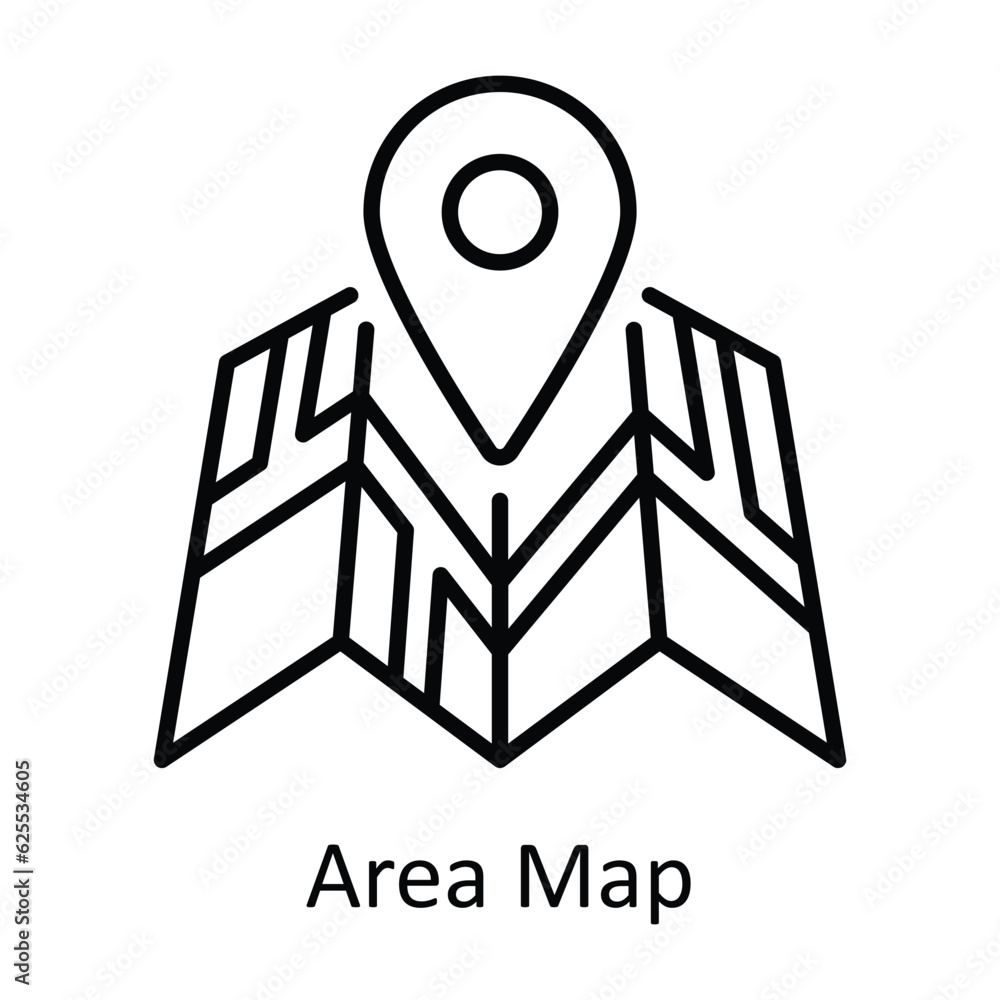 Poster area map outline icon design illustration. map and navigation symbol on white background eps 10 file