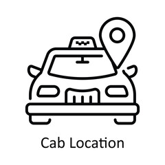 Cab Location Outline Icon Design illustration. Map and Navigation Symbol on White background EPS 10 File