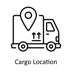 Cargo Location Outline Icon Design illustration. Map and Navigation Symbol on White background EPS 10 File