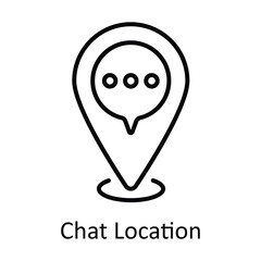 Chat Location Outline Icon Design illustration. Map and Navigation Symbol on White background EPS 10 File