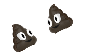 Wireless speaker on a white background. Wireless speaker in the shape of a poop close-up isolated on a white background.