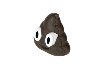 Wireless speaker on a white background. Wireless speaker in the shape of a poop close-up isolated on a white background.